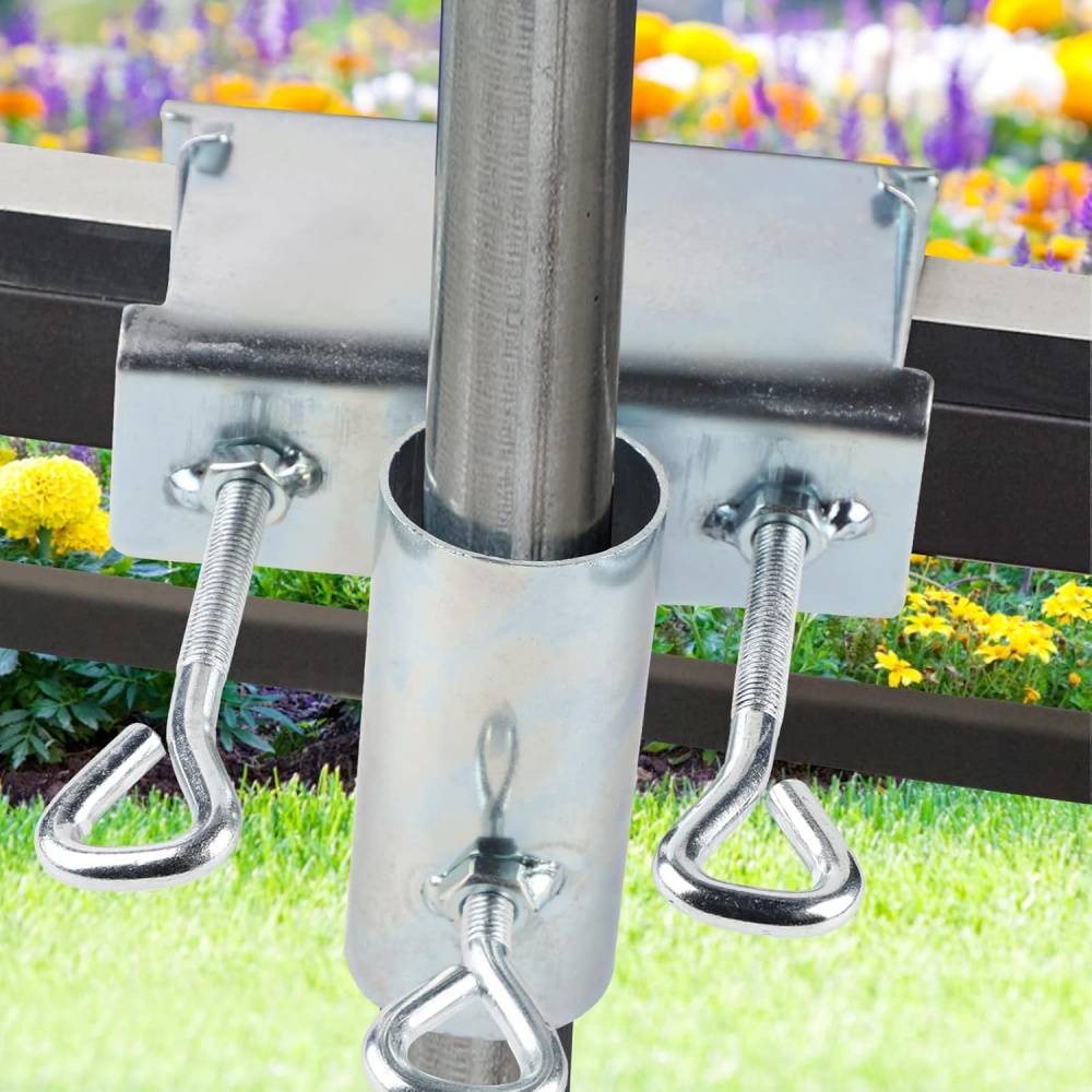 Support Parasol Réglable pour Balcon et Table Pince Ø25-38mm Anti-Rouille - Living123 - Image 7