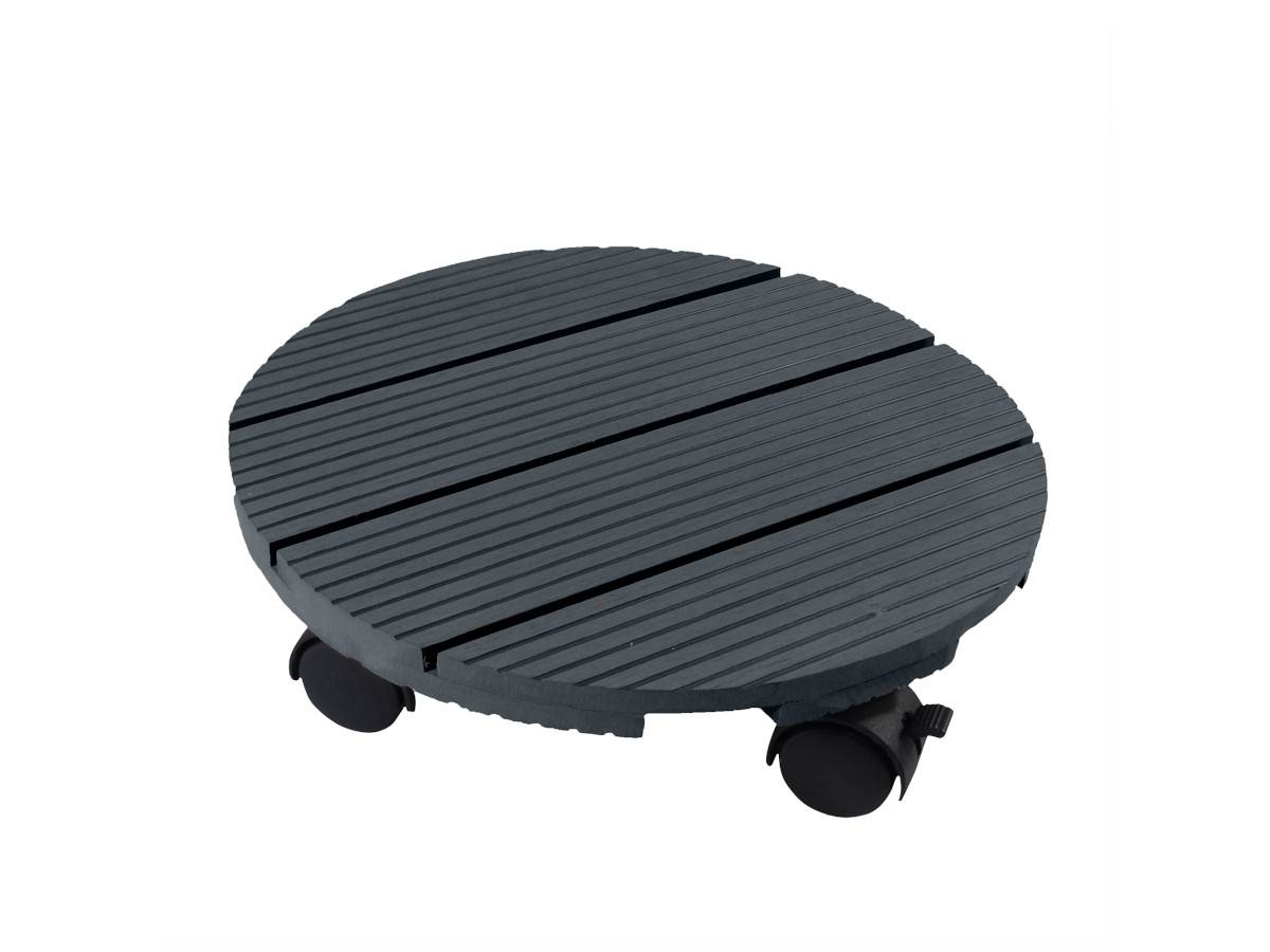 Support roulant - bois composite, coloris anthracite, charge maxi 50 kg, 4 roulettes -  Ø30 cm - Nature - Image 1