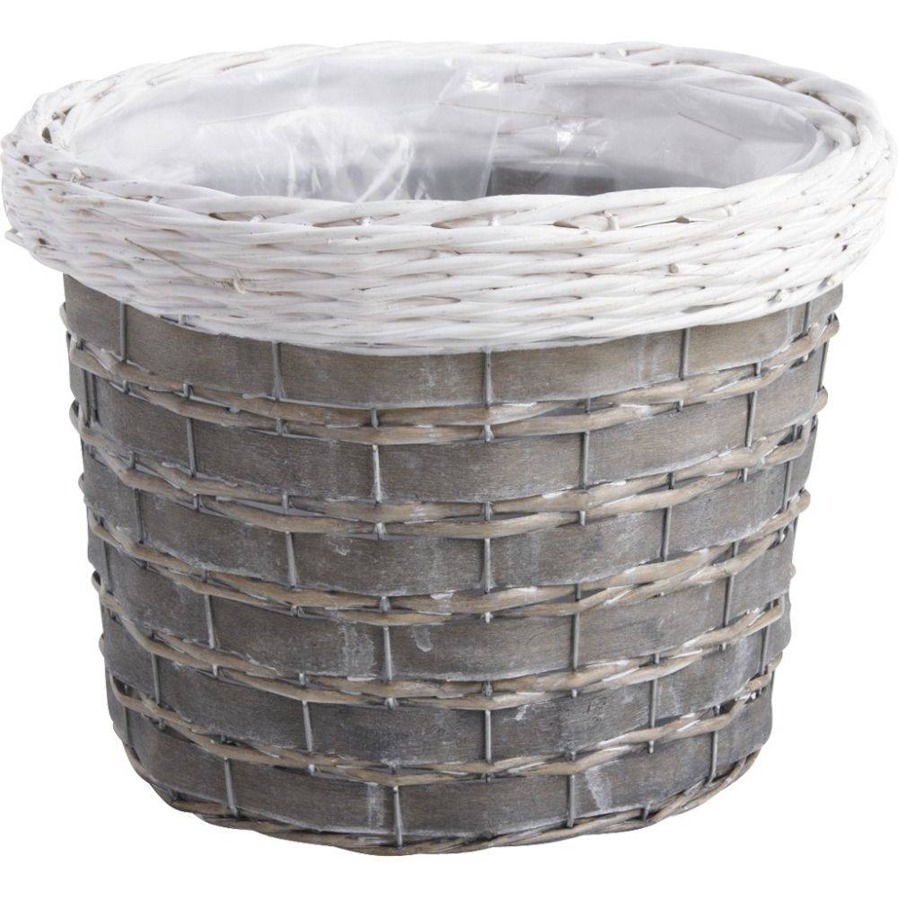 Aubry Gaspard - Cache-pots en osier gris et blanc (lot de 3) - Image 2
