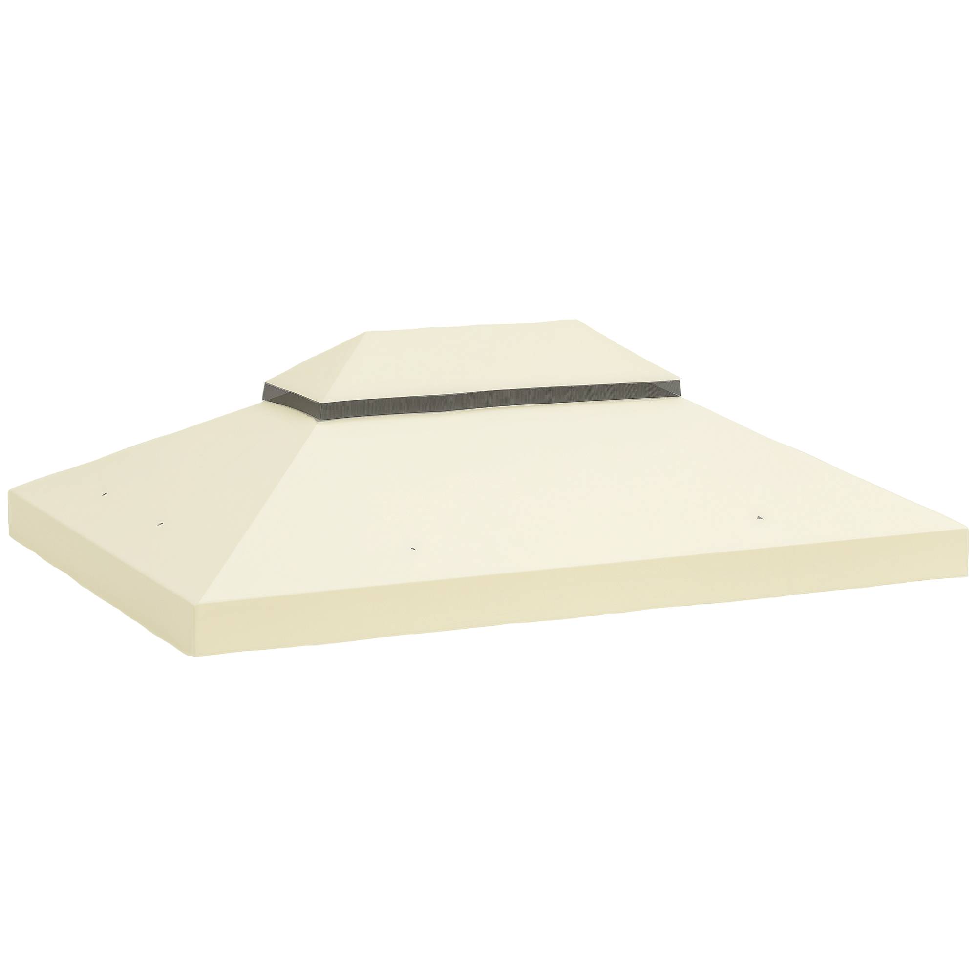 Toile de Rechange pour Tonnelle 4x3m Tissu Oxford Double Toit Anti-UV avec Drainage Crème - ComfortXL Outdoor Living
