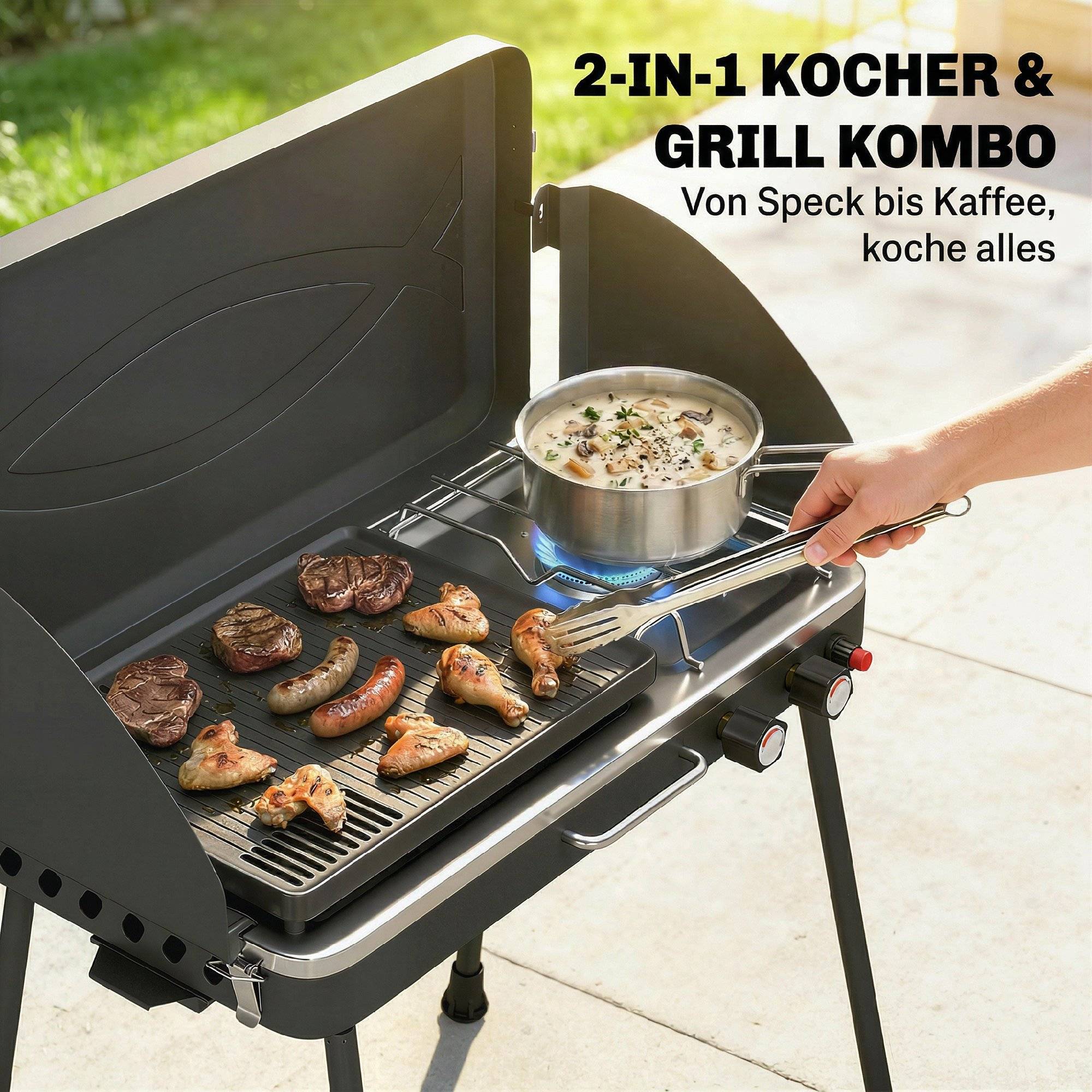 PANGIVO - Barbecue à gaz acier noir 61 x 47 x 88 cm - PANGIVO - Image 6