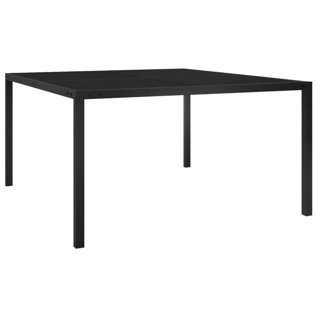 PANGIVO - Table de jardin acier et verre noir 130 x 130 x 72 cm - PANGIVO - Image 1