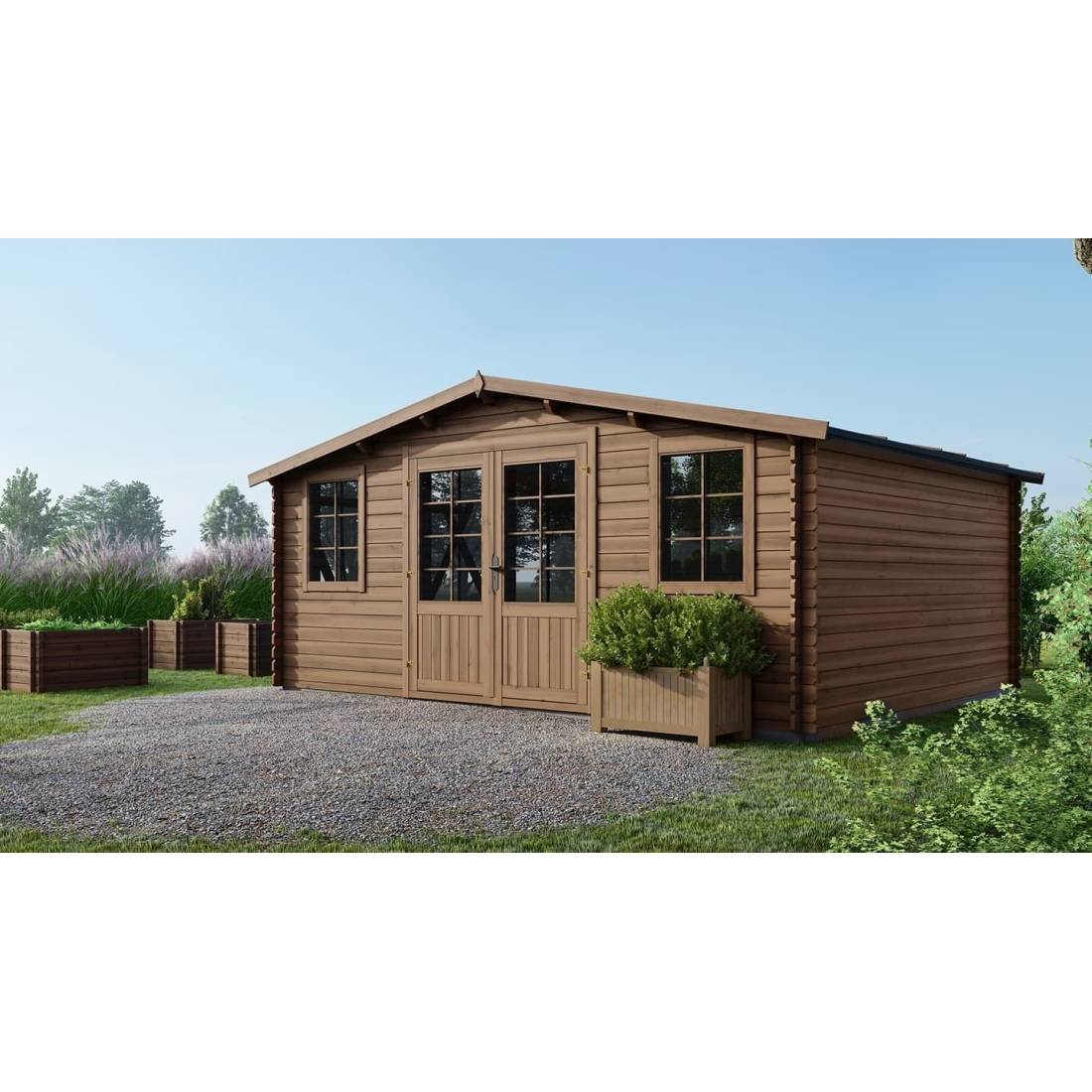 Altanka - Abri de jardin bois marron 20 m² ep. 28 mm - Altanka - Image 1