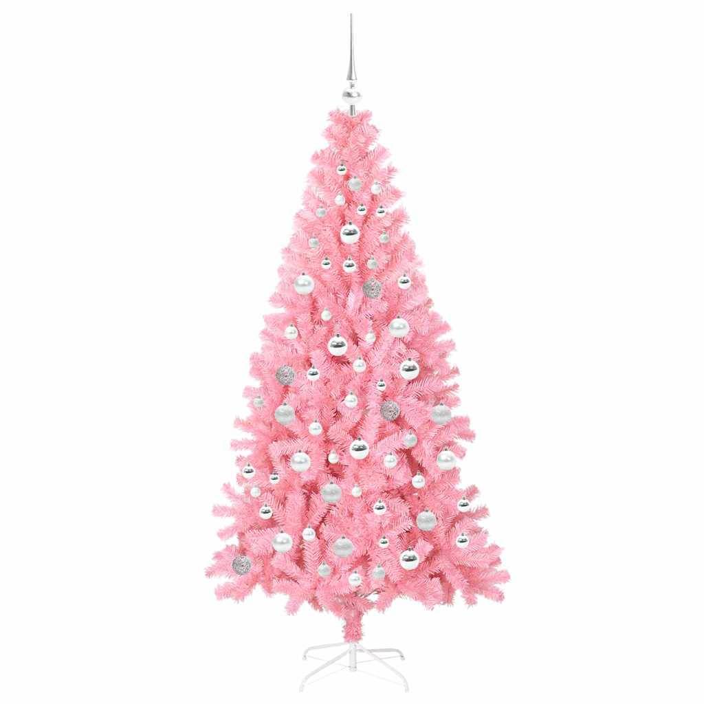 ComfortXL - Sapin de Noël PVC Rose 180 cm, Kit Déco Tout Compris : LED, 120 Boules et Cimier – ComfortXL Outdoor Living - Image 4