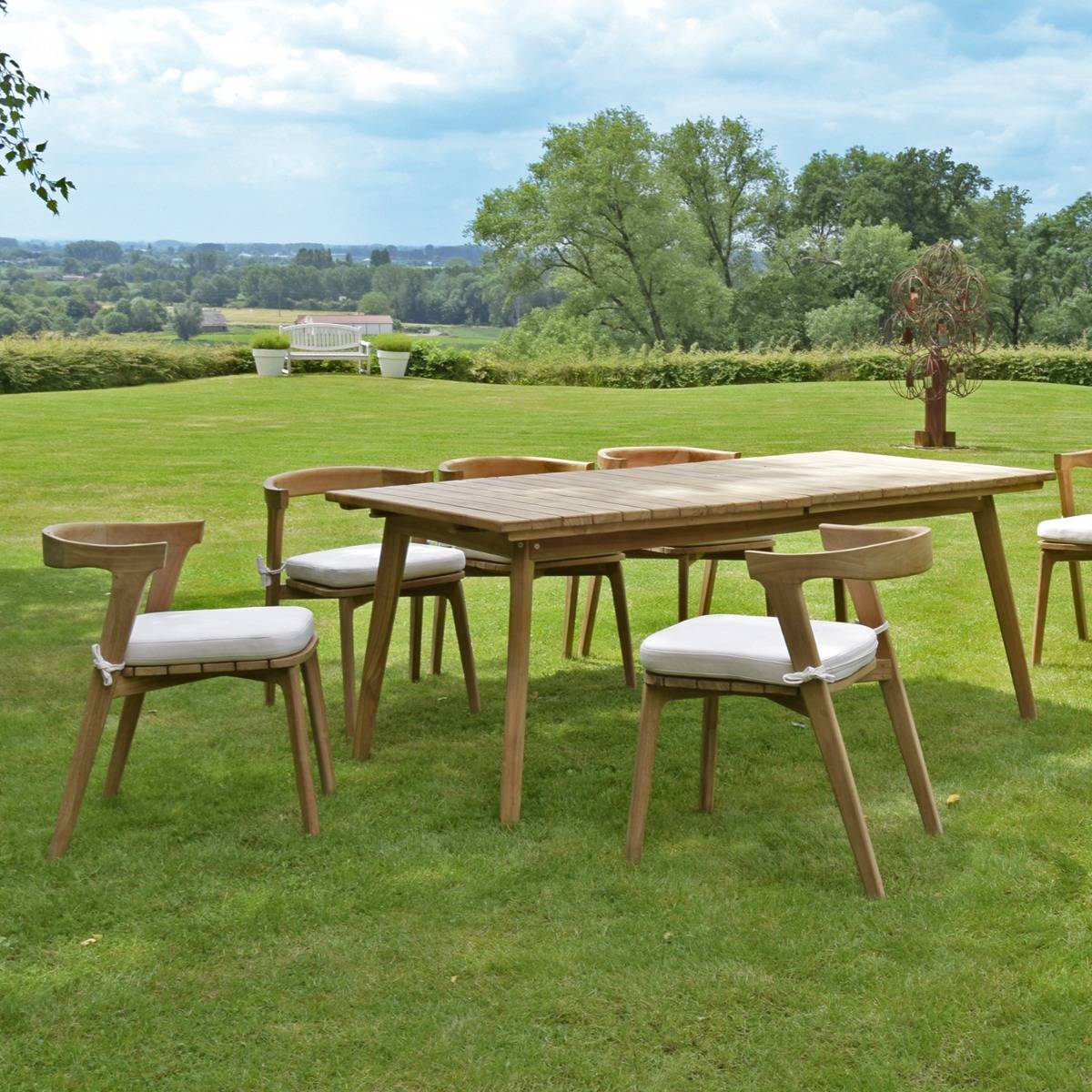 Teck'Attitude - Table extensible rectangulaire teck Flora 180/240 x 100 cm - TECK'Attitude - Image 4