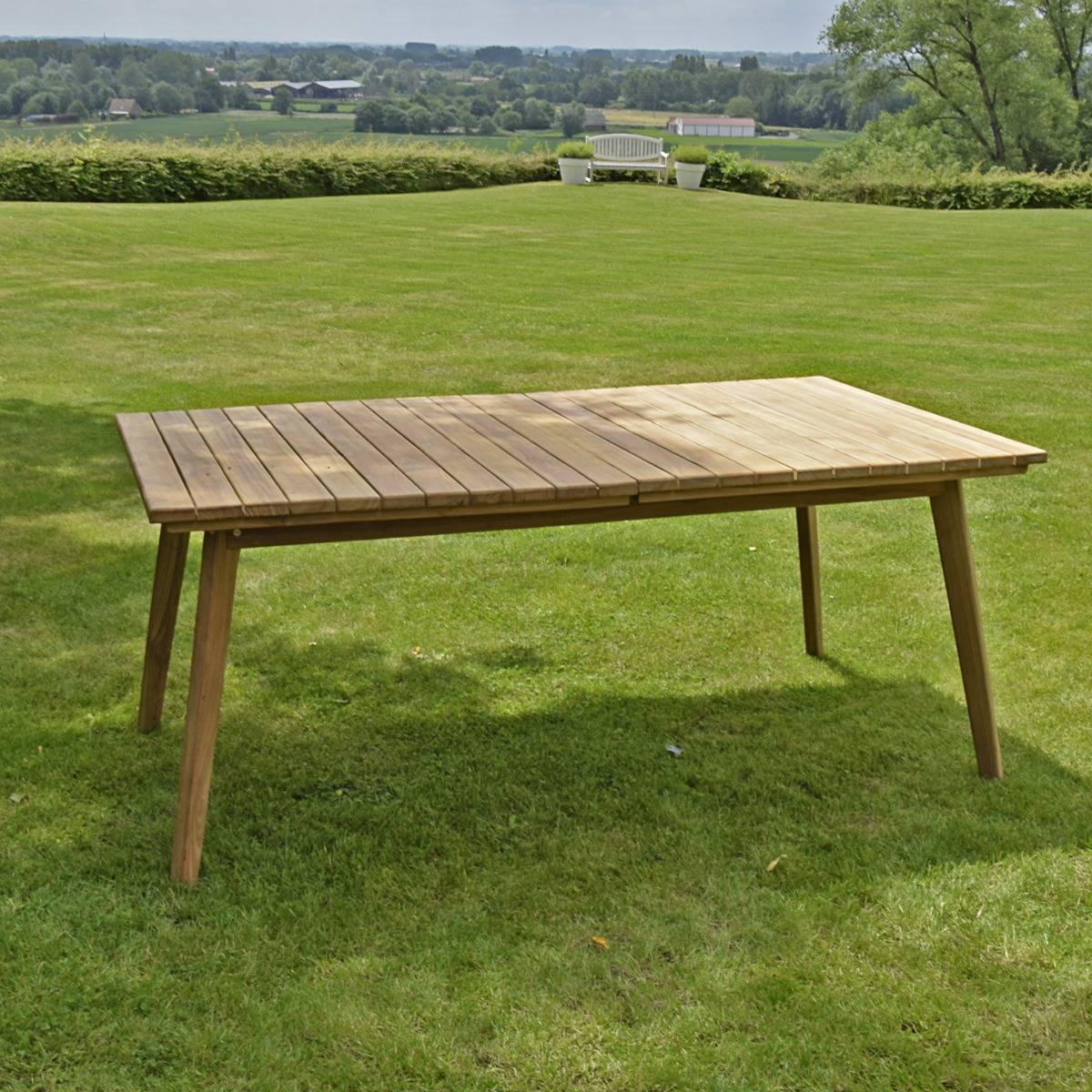 Teck'Attitude - Table extensible rectangulaire teck Flora 180/240 x 100 cm - TECK'Attitude - Image 3