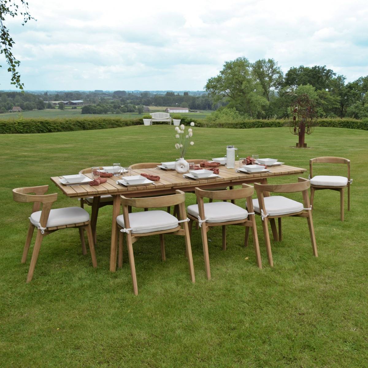 Teck'Attitude - Table extensible rectangulaire teck Flora 180/240 x 100 cm - TECK'Attitude - Image 5
