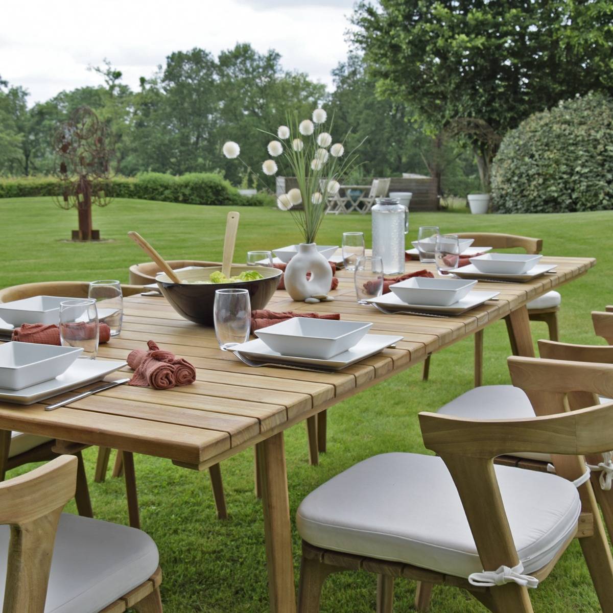 Teck'Attitude - Table extensible rectangulaire teck Flora 180/240 x 100 cm - TECK'Attitude - Image 8