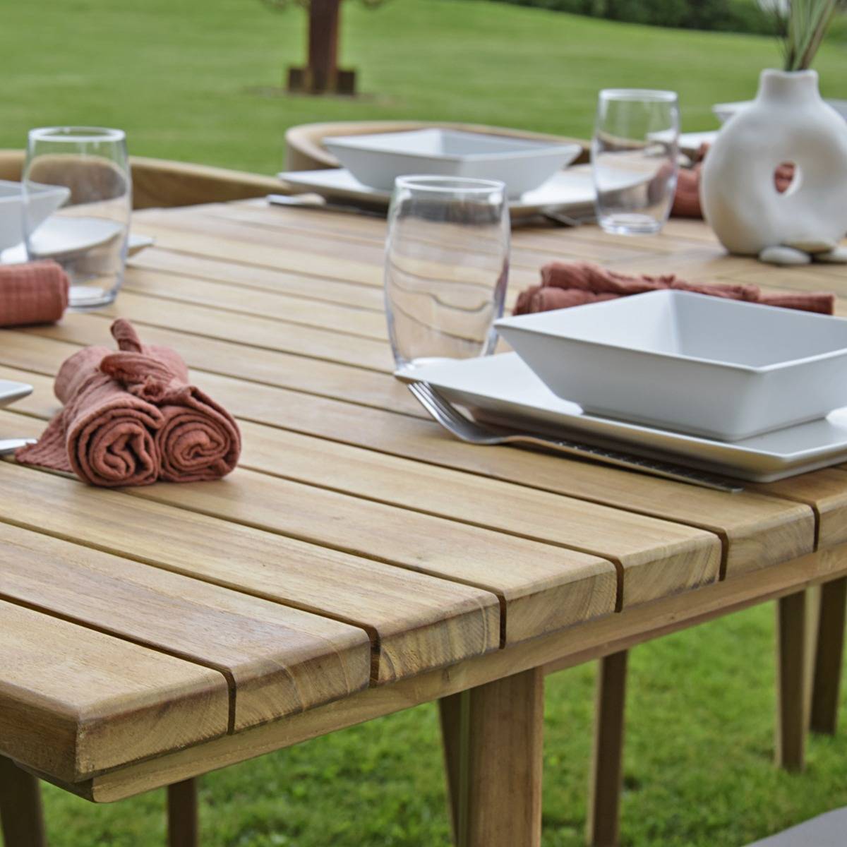Teck'Attitude - Table extensible rectangulaire teck Flora 180/240 x 100 cm - TECK'Attitude - Image 6