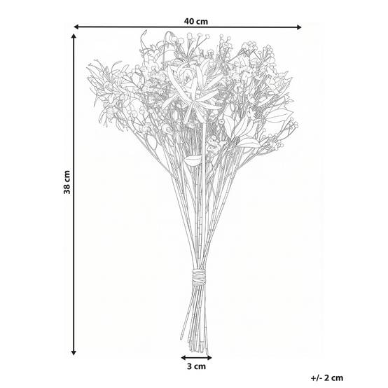 Beliani - Bouquet de fleurs artificielles Tissu Blanc VEIROS - 40x40x38- Beliani - Image 2