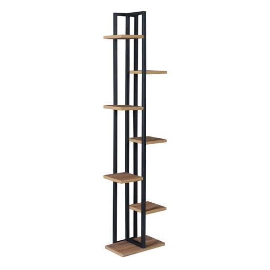 Support de plantes à 6 niveaux 150 x 34 x 21 cm effet noyer / noir - Image 1