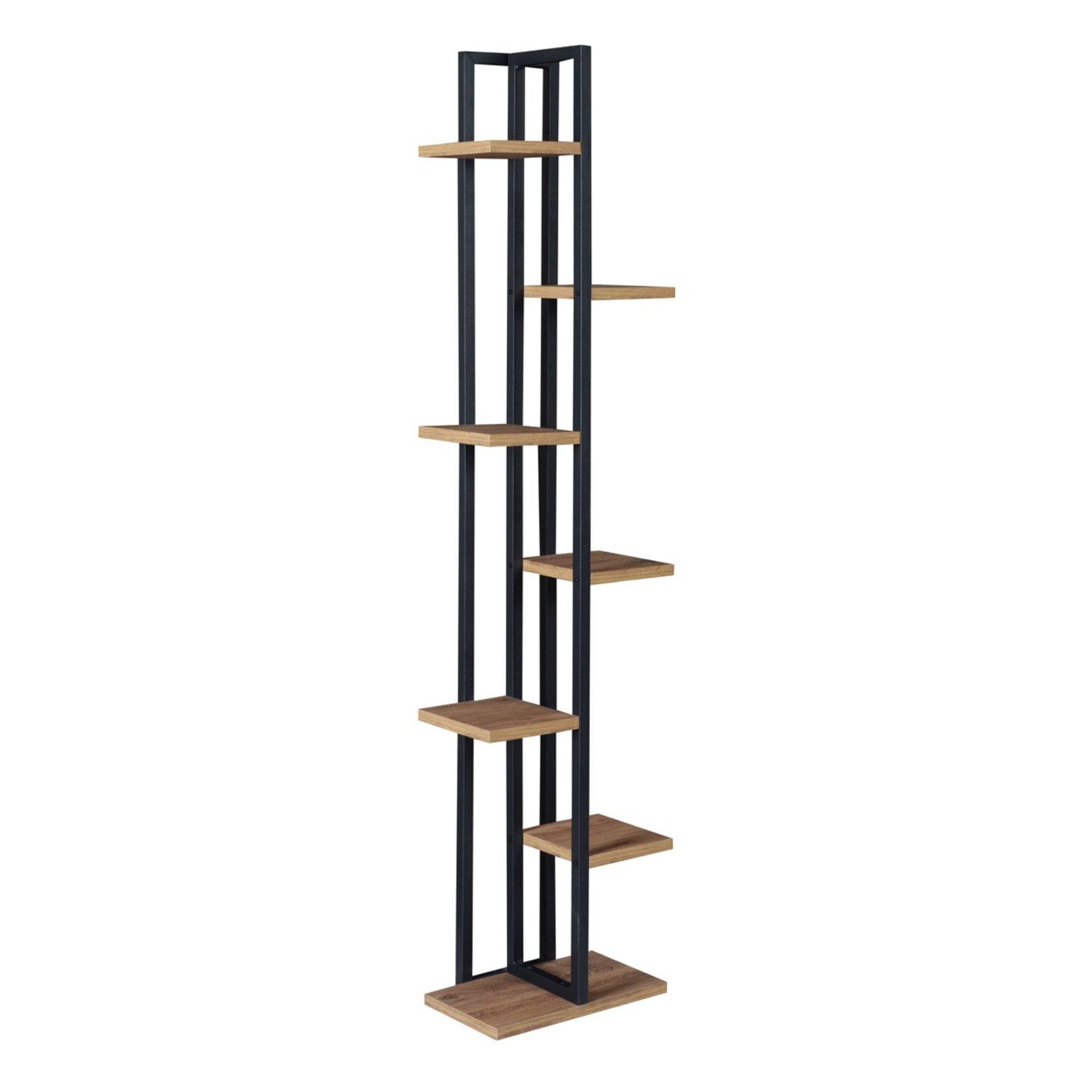 Support de plantes à 6 niveaux 150 x 34 x 21 cm effet noyer / noir - Image 1