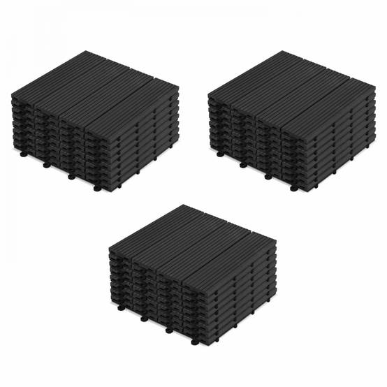 Oviala - Lot de 24 dalles clipsables en bois composite gris Batam - Oviala - Image 1