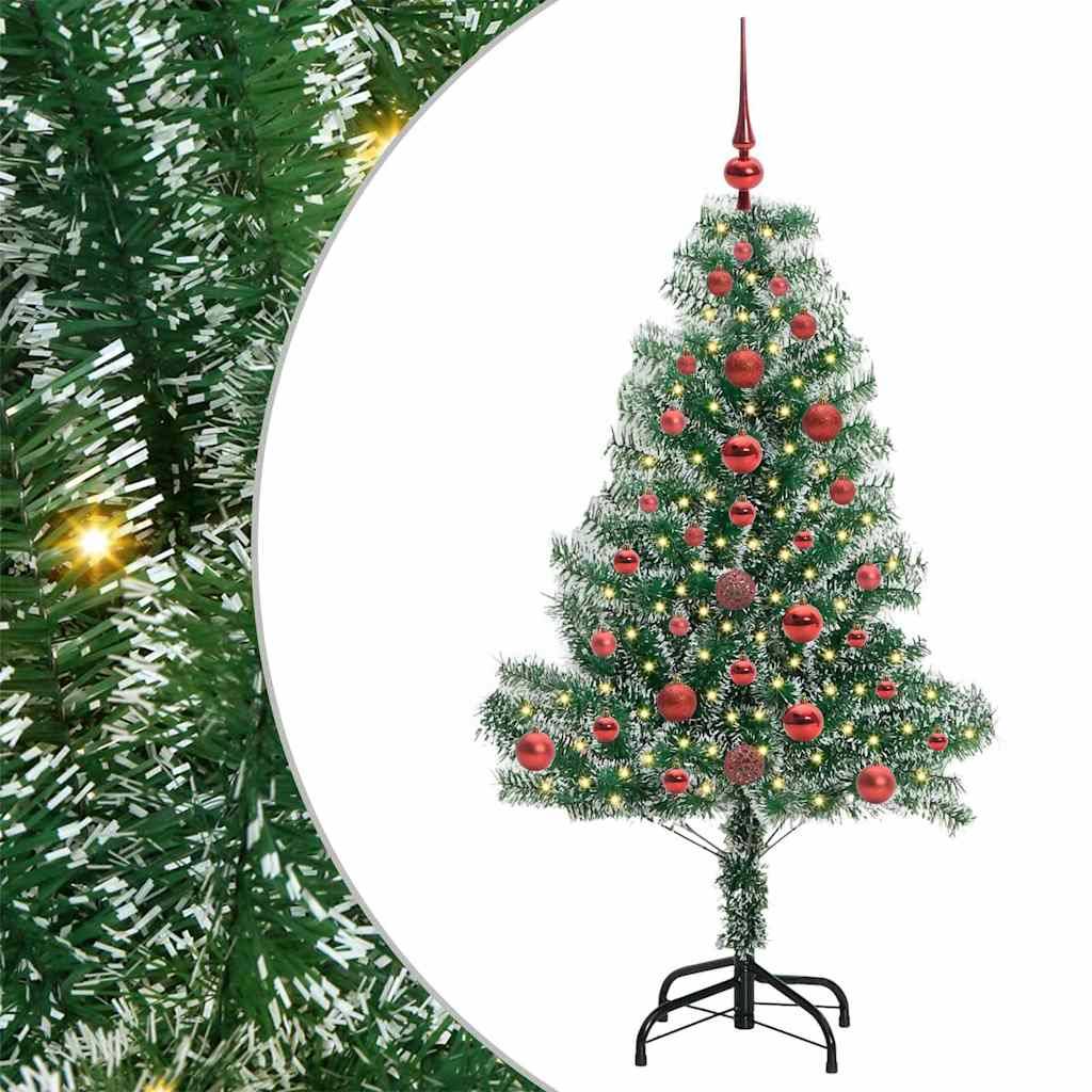 ComfortXL - Petit Sapin de Noël Artificiel Enneigé 120 cm, Décoré avec LED Blanc Chaud – ComfortXL Outdoor Living - Image 2