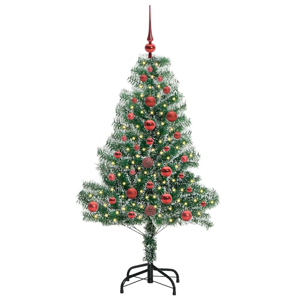 ComfortXL - Petit Sapin de Noël Artificiel Enneigé 120 cm, Décoré avec LED Blanc Chaud – ComfortXL Outdoor Living - Image 3