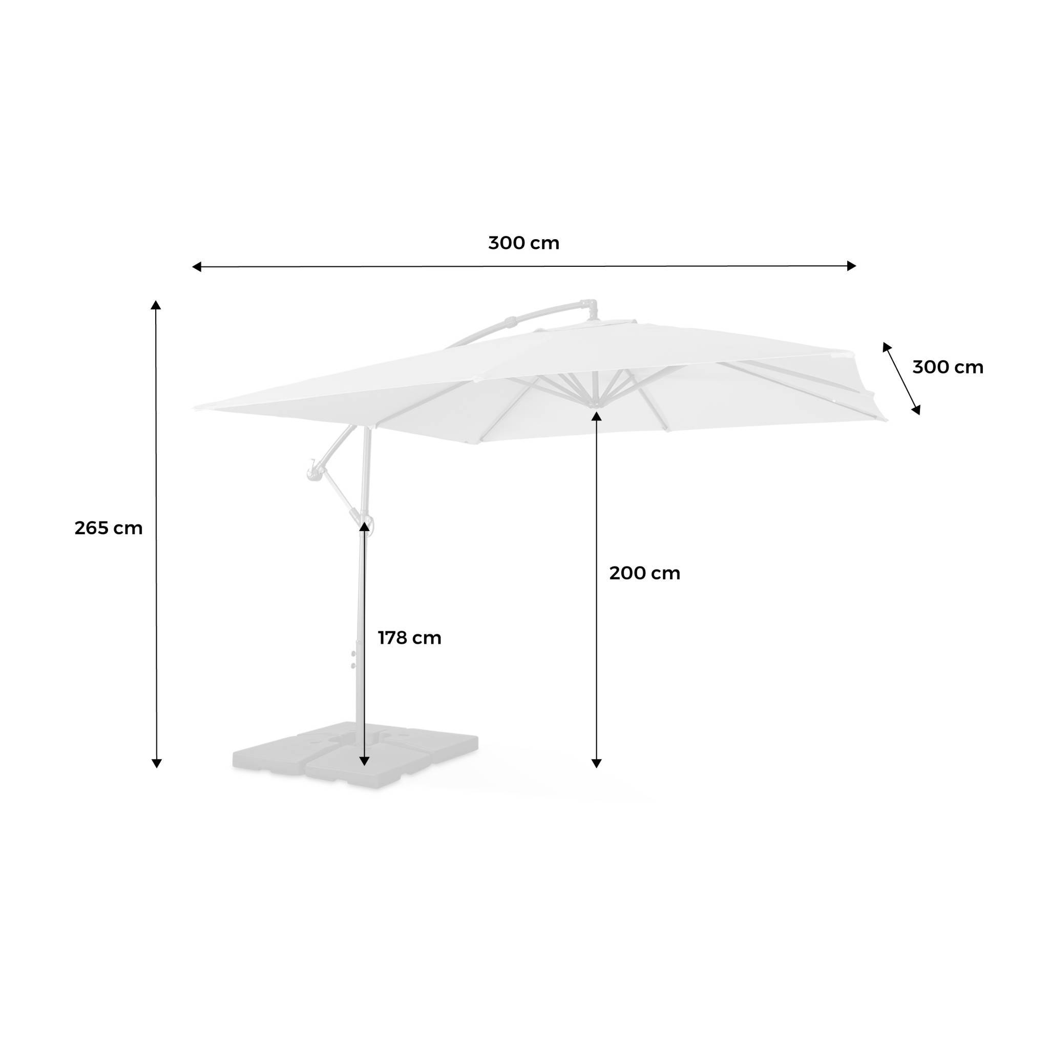 Parasol déporté carré 3x3m - Hardelot 3x3m - Gris - Manivelle anti-retour | Toile déperlante | Facile à utiliser | sweeek - Image 7