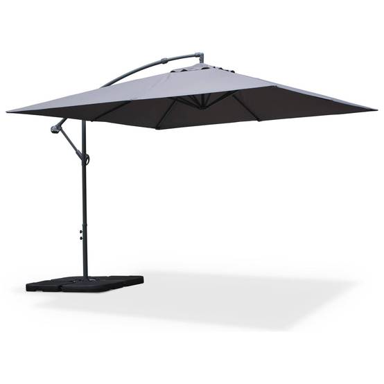 Parasol déporté carré 3x3m - Hardelot 3x3m - Gris - Manivelle anti-retour | Toile déperlante | Facile à utiliser | sweeek - Image 3