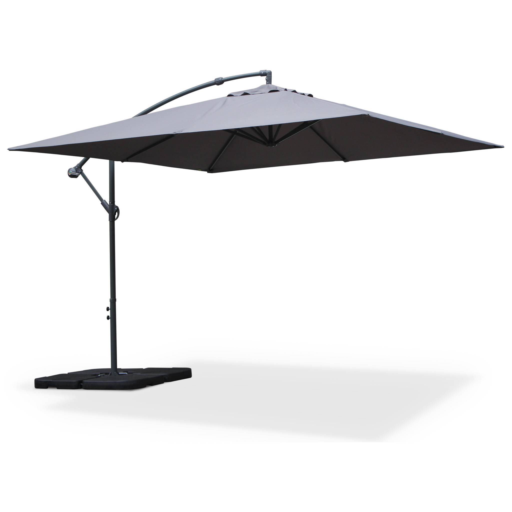 Parasol déporté carré 3x3m - Hardelot 3x3m - Gris - Manivelle anti-retour | Toile déperlante | Facile à utiliser | sweeek - Image 3