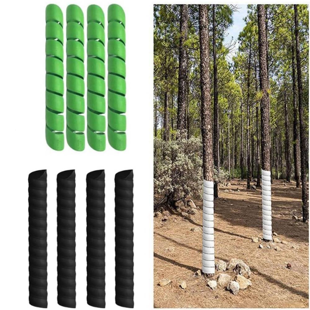 Lot de 4 protecteurs de tronc d'arbre en spirale noir MCBOSON - Image 2