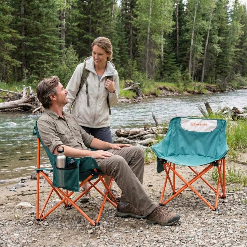 Chaise De Camping Pliable Delta Avec Accoudoirs Et Porte-Gobelet - Oxford 600D Jusqu'à 120 Kg