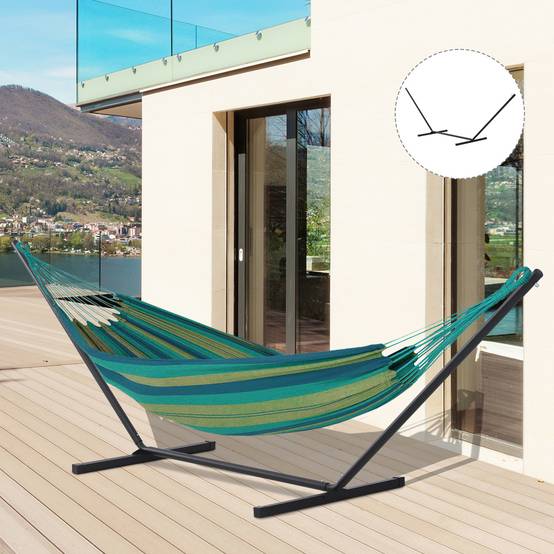 Support de hamac métal noir 360 x 92 x 112 cm - PANGIVO - Image 9