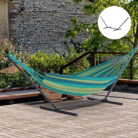 Support de hamac métal noir 360 x 92 x 112 cm - PANGIVO - Image 10