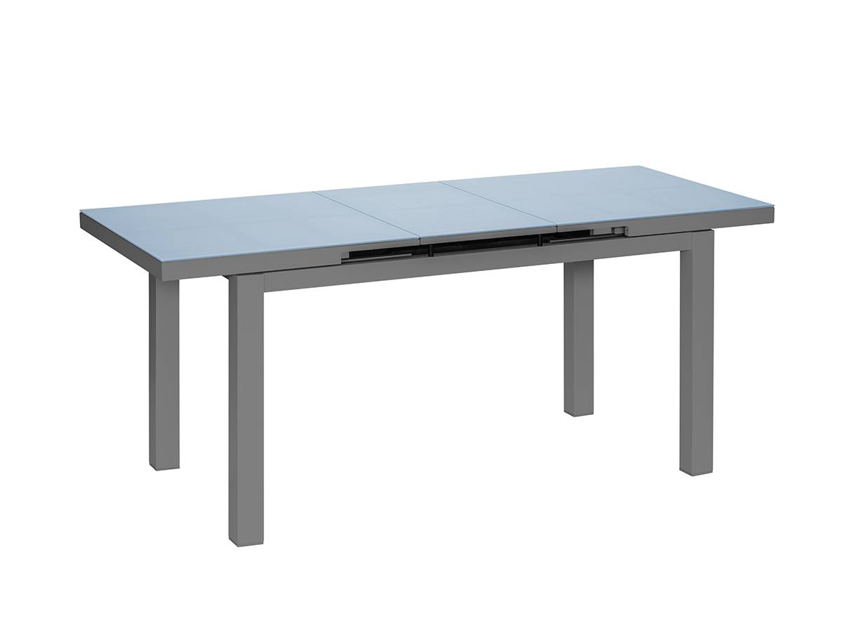 Table de jardin rectangulaire extensible en aluminium Ibiza Anthracite 10/12 places + 12 chaises - Jardiline - Image 3
