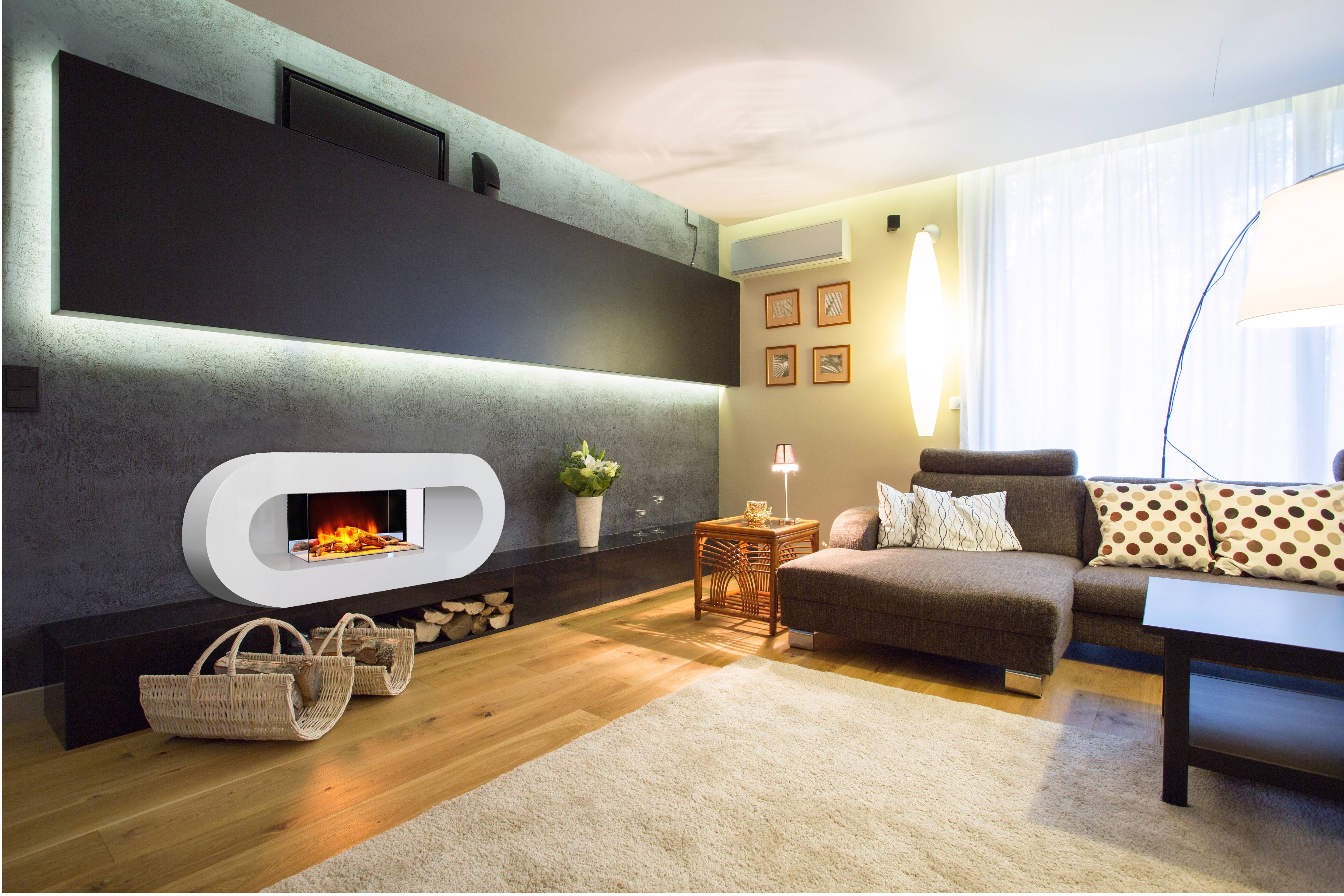 Cheminée électrique Murale Ovalia 110 cm Effet Flammes LED Chemin'Arte - Image 4
