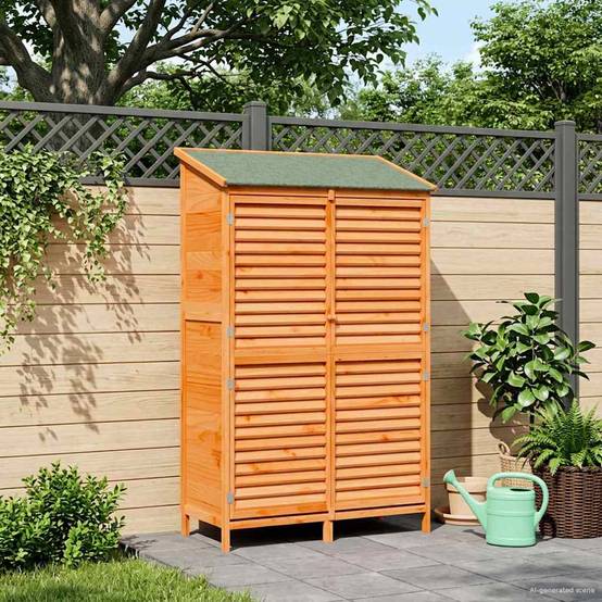 Vidaxl - Abri de jardin Marron 106 x 56 x 176,5 cm Bois de Sapin Massif vidaXL 42033467 - Image 1