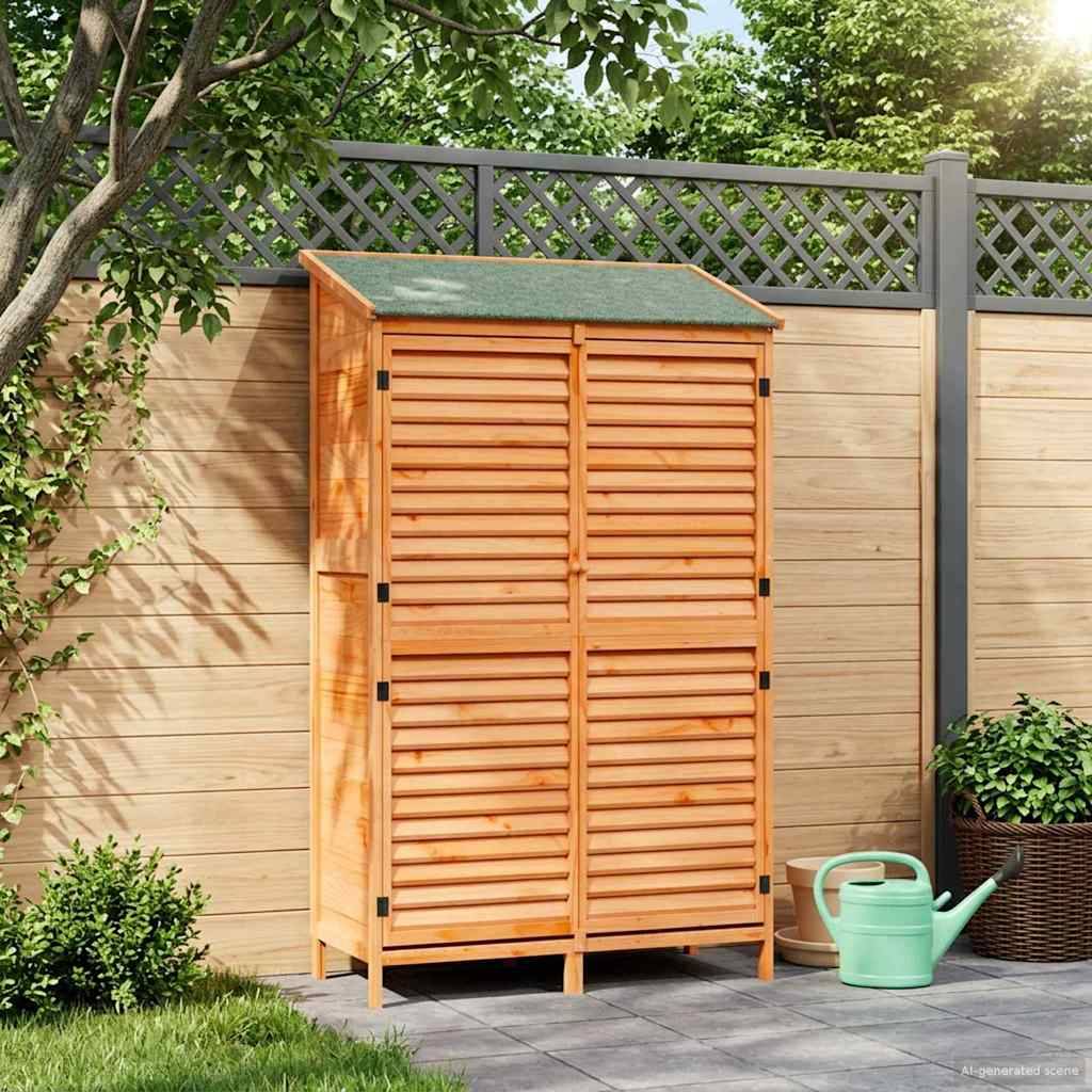 Vidaxl - Abri de jardin Marron 106 x 56 x 176,5 cm Bois de Sapin Massif vidaXL 42033467 - Image 4