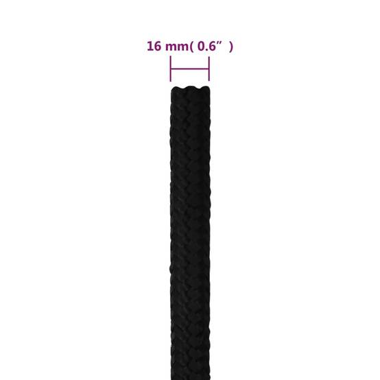 Corde de travail Noir 16 mm 100 m Polyester Maison Chic - Image 6