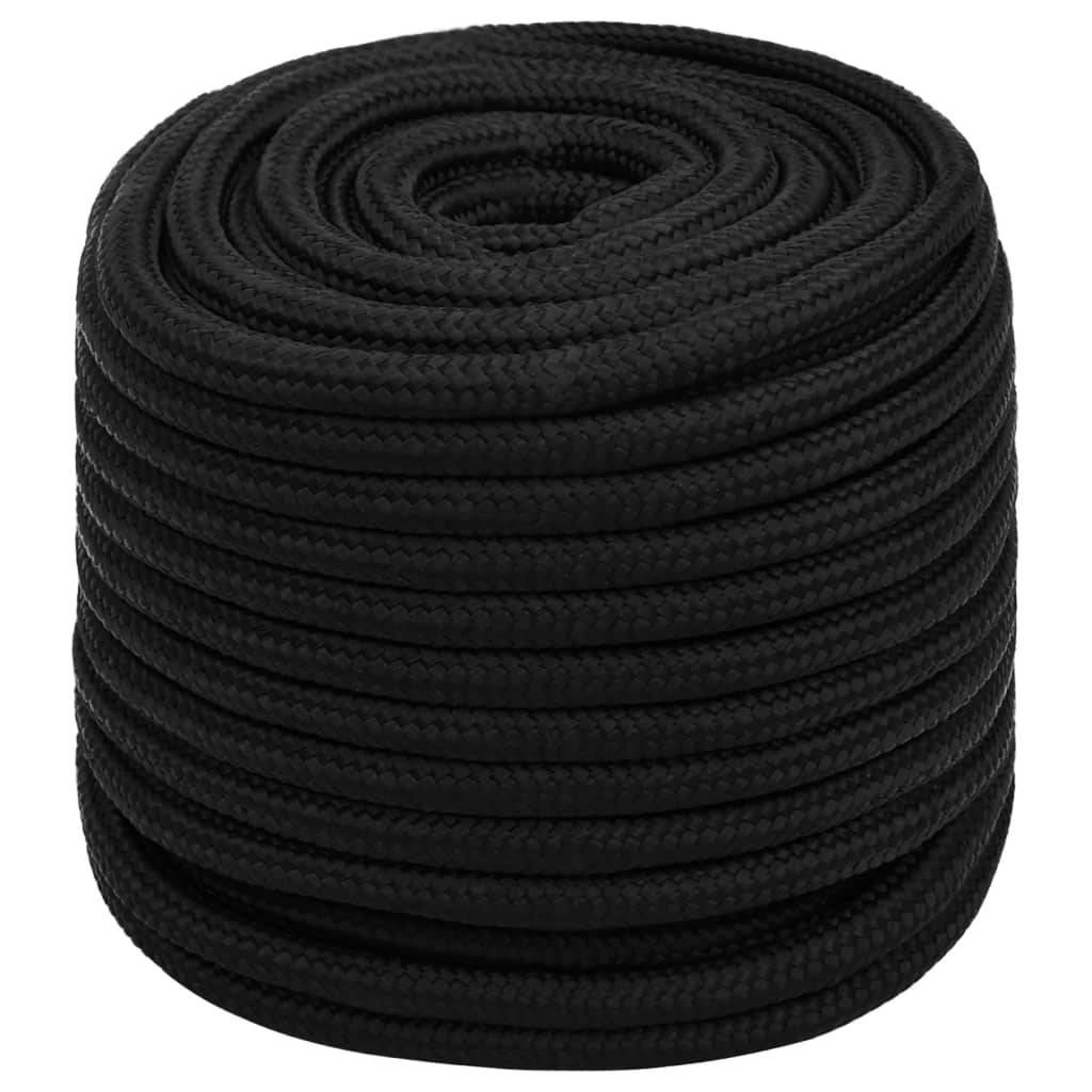 Corde de travail Noir 16 mm 100 m Polyester Maison Chic - Image 1