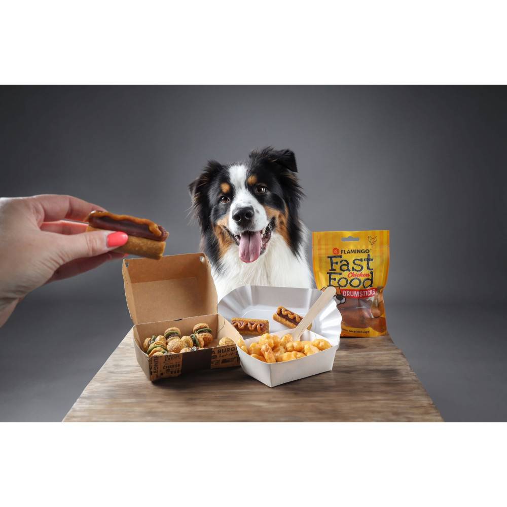 Flamingo - Flamingo - Friandises Fast Food Scampi avec poulet 120 g pour chien - Image 4