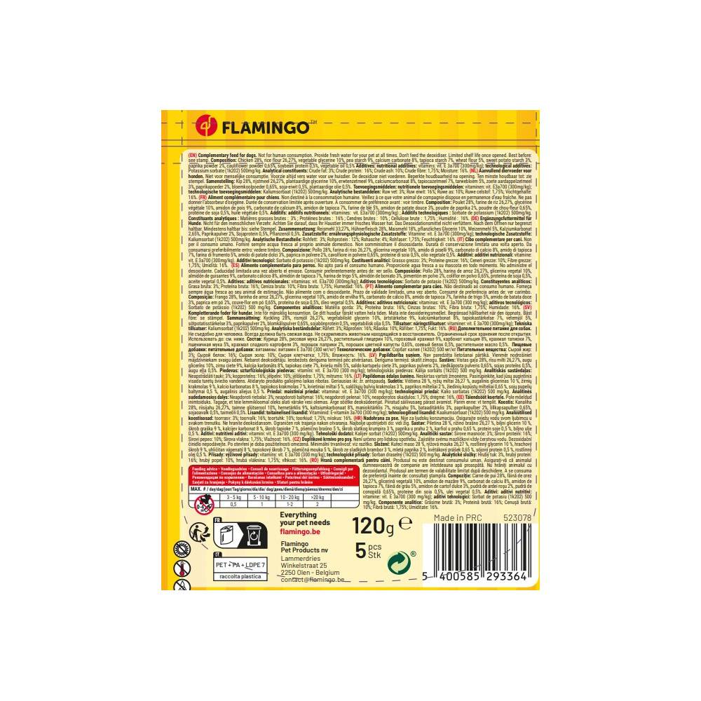 Flamingo - Flamingo - Friandises Fast Food Scampi avec poulet 120 g pour chien - Image 5