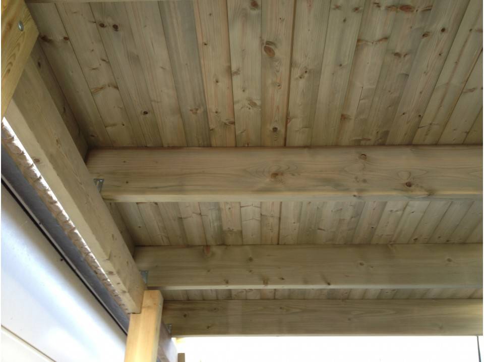 Carport Bois 1 Voiture 373x860cm - Image 6