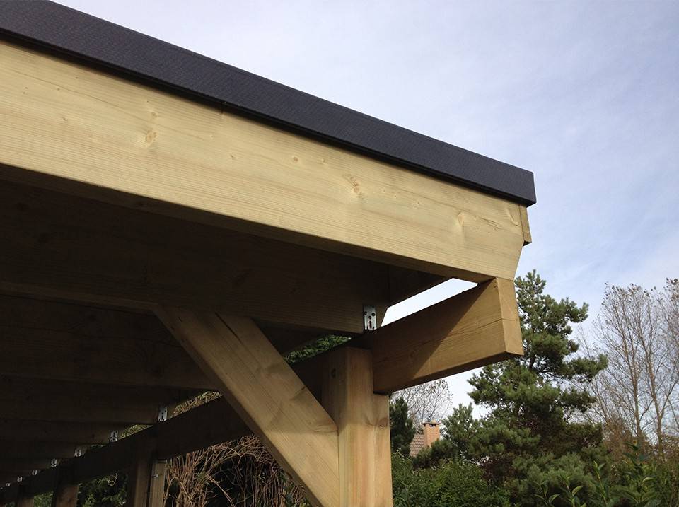 Carport Bois 1 Voiture 373x860cm - Image 8