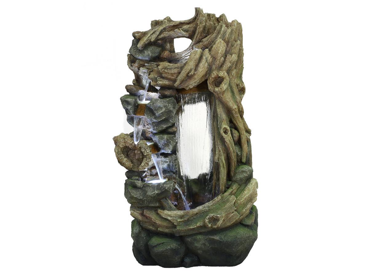 Ubbink - Fontaine de jardin Sartene vieux troncs d'arbre avec cascade et éclairage LED - Ubbink - Image 1