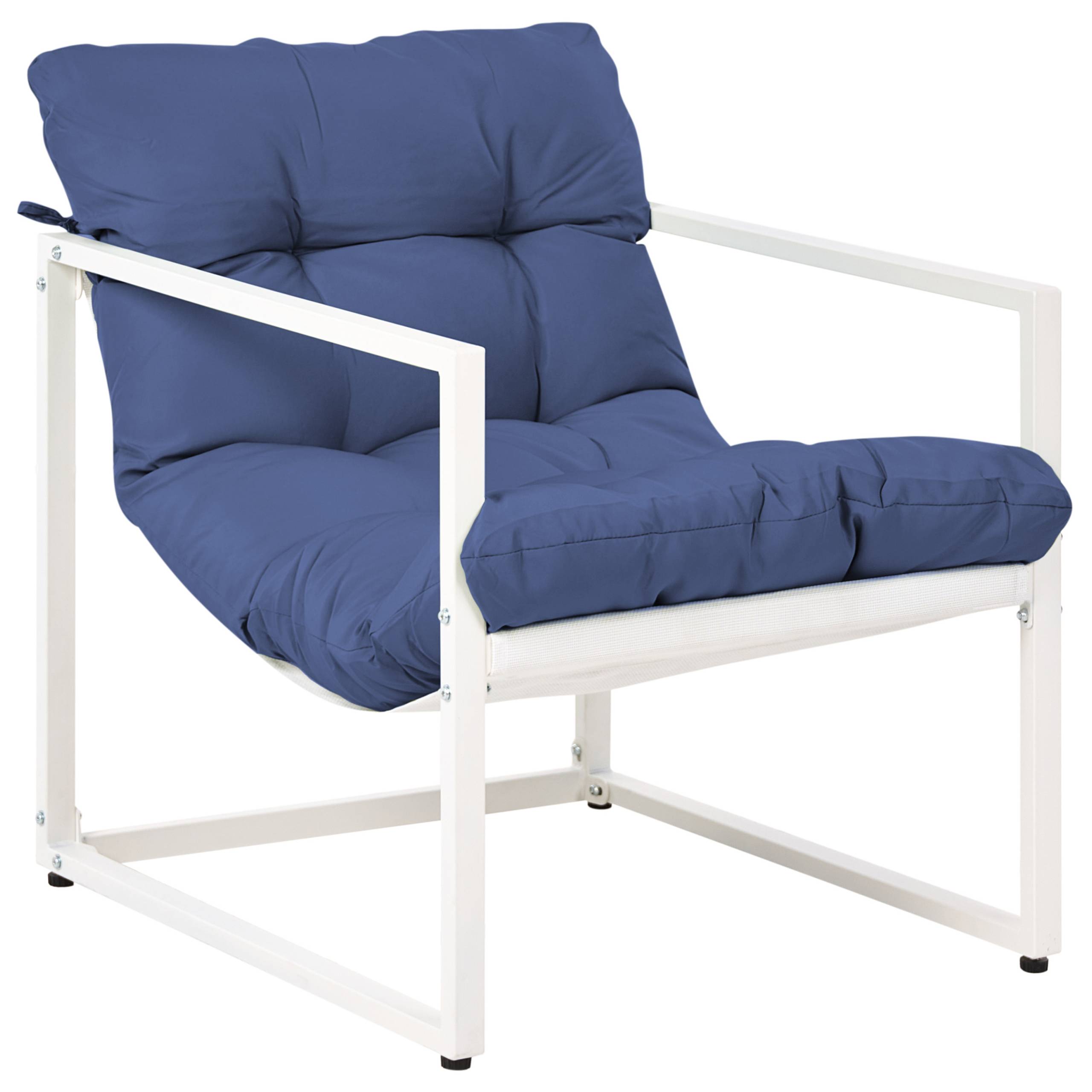 Beliani - Set de jardin, 4 Personnes Acier Bleu GARDA - 114x70x77- Beliani - Image 7