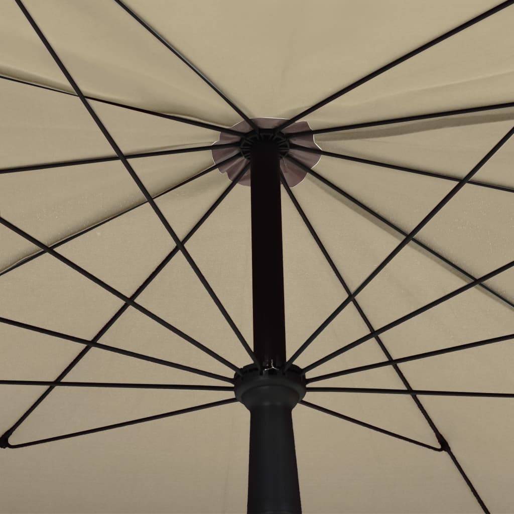 Helloshop26 - Parasol de jardin avec mât 200 x 130 cm taupe - Image 5
