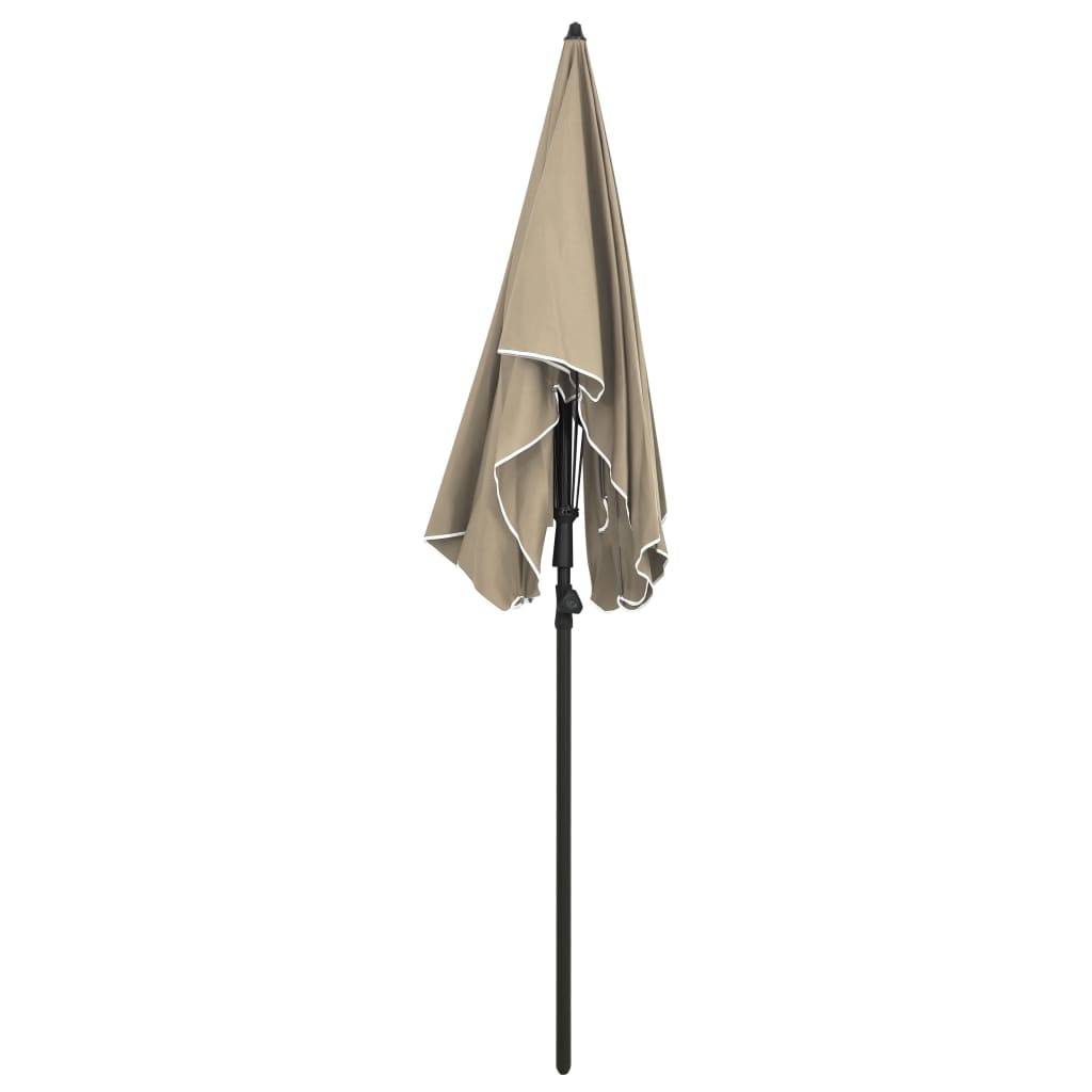 Helloshop26 - Parasol de jardin avec mât 200 x 130 cm taupe - Image 3