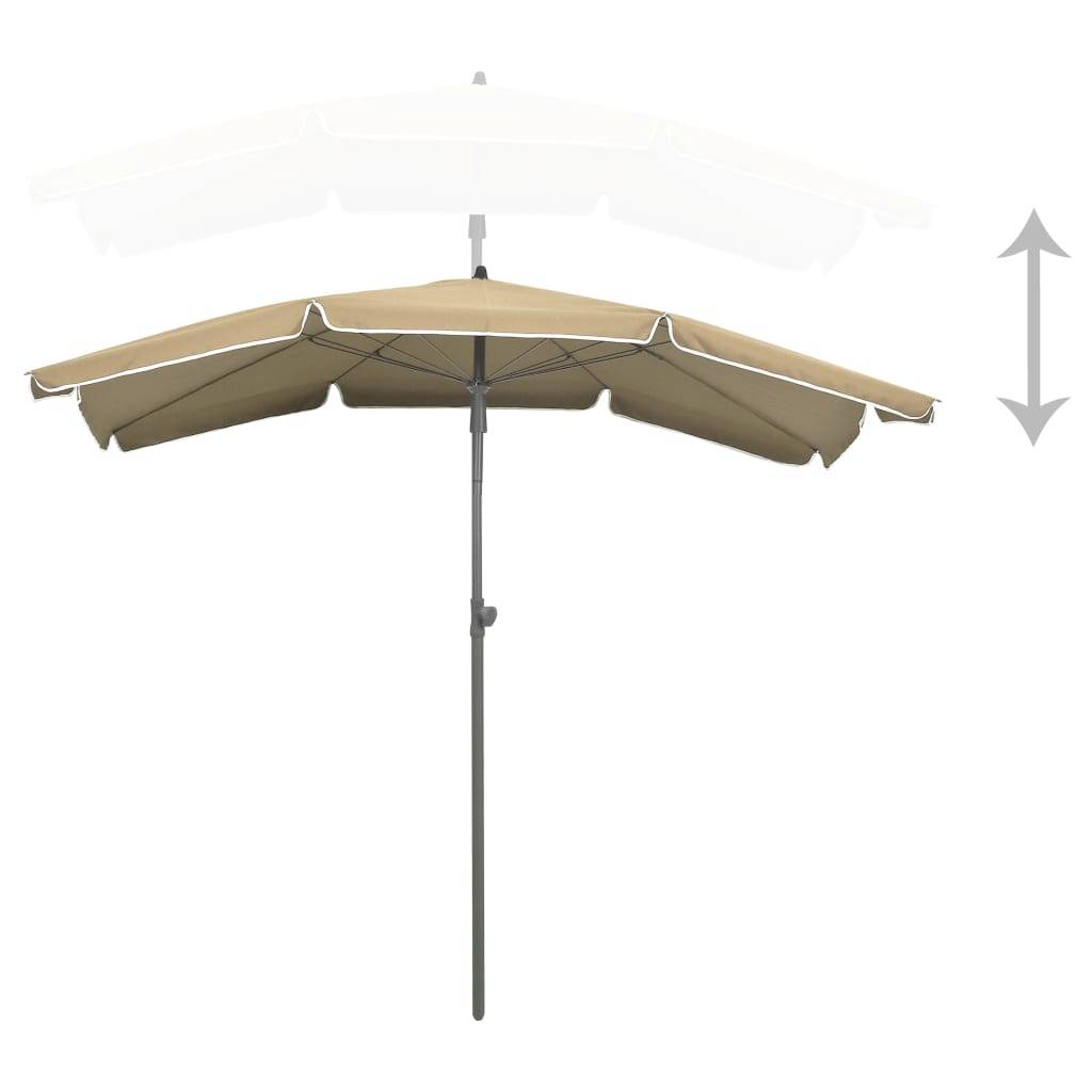 Helloshop26 - Parasol de jardin avec mât 200 x 130 cm taupe - Image 4