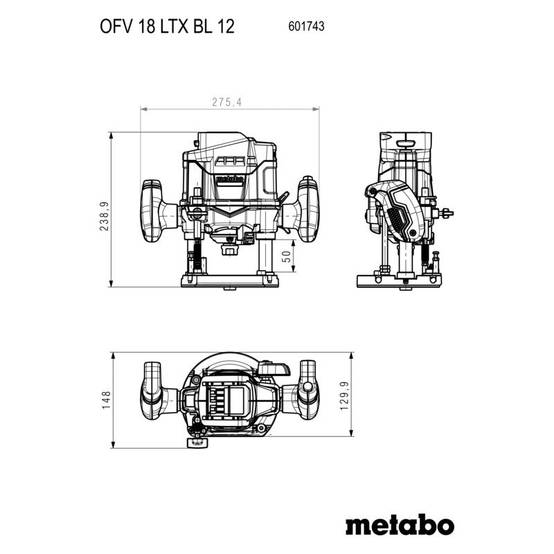 Metabo - Défonceuse pince METABO 6/8/12mm OFV 18 LTX BL 12 - Pick+Mix (vendu sans batterie) + metaBOX Metabo - Image 3