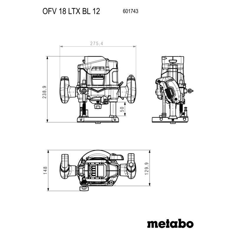 Metabo - Défonceuse pince METABO 6/8/12mm OFV 18 LTX BL 12 - Pick+Mix (vendu sans batterie) + metaBOX Metabo - Image 3