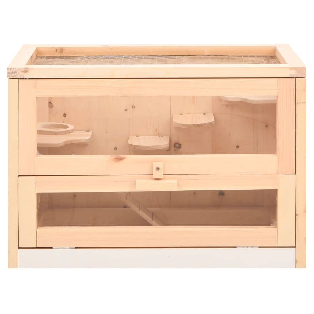 Cage à hamster - Cage pour hamsters 60x35,5x42 cm bois massif de sapin - Image 4