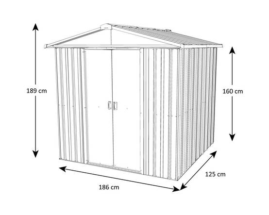 Yardmaster - Abri de jardin métal anthracite Yardmaster 2,3 m² + kit d'ancrage - Image 4