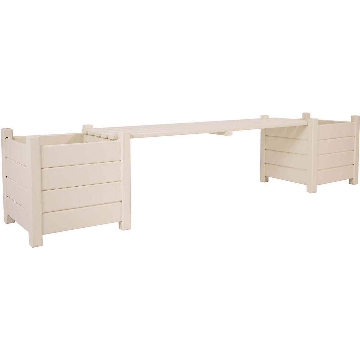 Esschert Design - Bacs à fleurs avec banc intégré en pin Blanc - Image 1