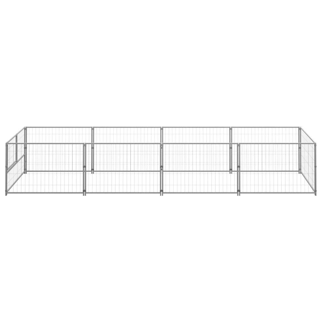 Helloshop26 - Chenil extérieur cage enclos parc animaux chien argenté 4 m² acier - Image 3