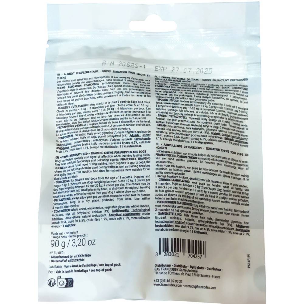 Francodex - Francodex - CHEWS education 30 friandises au poulet  pour chien - Image 2