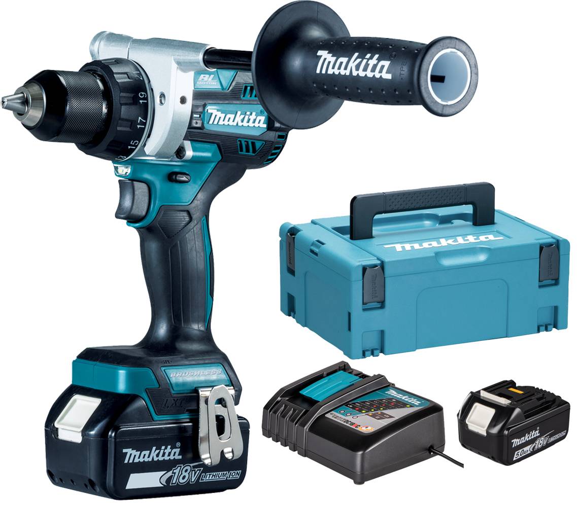 Makita - Perceuse-visseuse 18V + 2 batteries 5Ah + chargeur rapide + coffret MAKPAC - MAKITA - DDF486RTJ - Image 1