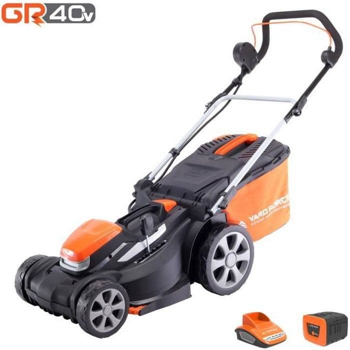 Yard Force - Tondeuse à Gazon Rotative Sans Fil 40cm, avec Batterie Lithium-Ion 40V et Chargeur Rapide - LM G40A